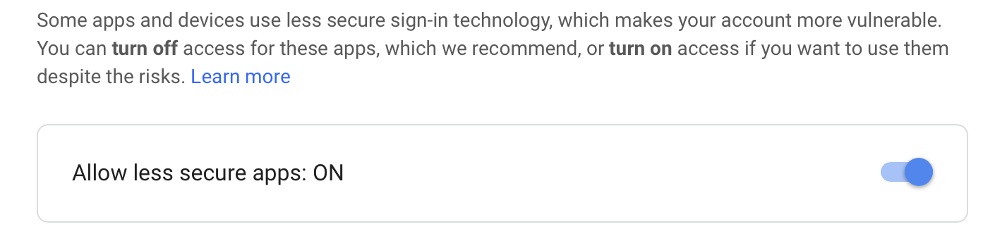 Allow less secure apps